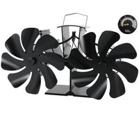 Tomersun Log Burner Fan Mini Heat Powered Fan Fireplace Eco Fans Silent for Home Wood Burning/Log Burner/Fireplaces 16 Blades