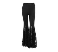 TOMETO STAR Black Bell Bottom Pants for Women Goth Flare High Waisted Pants, Black 3, M