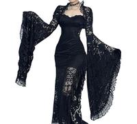 TOMETO STAR Goth Shrug Crop Top Women Bridal Bolero Vintage Rave Medieval Formal, Black 2, Medium