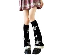 TOMETO STAR Y2k Harajuku Leg Warmers for Women Cute Japanese Goth Punk Halloween, Black and White 6, One Size