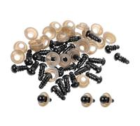 TOMETURE 1 Set Black Plastic Safety Eyes - 9mm Doll Making Eyes with Washer for Crochet Animals Handmade Crafts, Party Favors, and DIY Projects
