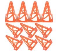 TOMETURE 10 Pieces 23cm Orange Slotted Marker Cones for Football and Track Training, Pe Material, Easy to Stack and Store, for Setting up On-site Boundaries and Sports Drills