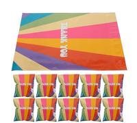 TOMETURE 100 Pack Rainbow Color Waterproof Mailing Bags Self-Sealing Shipping Envelopes 25.5x33+4cm for Parcel Packaging and Express Mailers