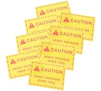 TOMETURE 100pcs Adhesive Heavy Package Warning Labels for Shipping Work and Loading Dock, Easy to Stick Yellow Caution Decals Remind Package Over 15kg
