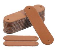 TOMETURE 100pcs Coffee Colour Pu Crochet Tags for Handmade Items, Sturdy Cotton Labels Not Easy to Decay, Easily Sewn Clothes Tags for Sewing Projects and Knitting Accessories
