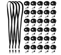 TOMETURE 100PCS Flat Neck Lanyards - Badge Neck Straps - Lanyards with Bulldog Clip for ID Card Holder Name Tag School Office Trade Shows Concert Occasions