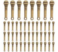 TOMETURE 100pcs Microphone Charms: Alloy Music Theme Charms Vintage Microphone Pendants for DIY Necklace Bracelet Keychain Zipper Jewelry Making