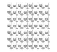 TOMETURE 100pcs Silver Earrings Posts - Flat Pad Ear Stud - Hypoallergenic Blank Earring Pins with Plating - Silver Ear Ring Backs for Jewelry Making Findings