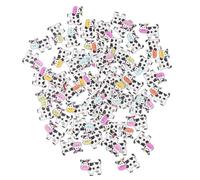 TOMETURE 100pcs Wooden Buttons Cow Shaped Two Holes Creative Decorative Button for DIY Knitting Clothes Bags with Use and Fine Detail
