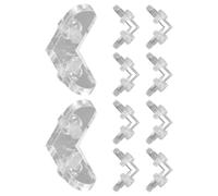 TOMETURE 10pcs Acrylic L-Shaped Corner Brackets with Screws, Sturdy Construction and Anti-Deformation Right-Angle Braces for Boxes, Cases, and Shelves