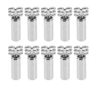 TOMETURE 10pcs Alloy Aglets for Shoelaces - Cylindrical Shoestrings Tip - Drawstrings Pants Cord Lock - Drawstring End Stopper for Sweat Pants Silver