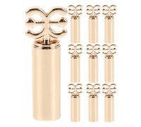 TOMETURE 10pcs Alloy Aglets for Shoelaces - Cylindrical Shoestrings Tip - Drawstrings Pants Cord Lock - Drawstring End Stopper for Sweat Pants Golden