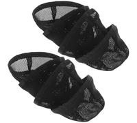 TOMETURE 10Pcs Black Hair Net for Wraps, 5-Inch Round Mesh Caps with Comfortable Fabric for Weddings and Stage Performances, Suitable for Women and Men