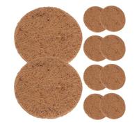 TOMETURE 10Pcs Coconut Fiber Nesting Mats Bird Nest Pads Natural Pigeon Egg Pads Round Flowerpot Mat 0.6-0.8Cm Thick for Parrots Breeding and Pet Bird Cage Bedding