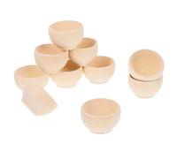 TOMETURE 10pcs DIY Small Natural Wood Blank Bowls Unfinished Wooden Craft Decorations Multi-Functional Painting Bowls for Home Decor and Art Projects