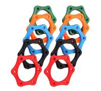 TOMETURE 10pcs Microphone Protection Rings Non-slip Rolling Proof Hexagonal Mic Drop Rings 35mm Inner Diameter for Ktv Conference Room Performance Colorful Navy Orange Red Random Color