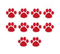 TOMETURE 10pcs Multi-Function Red Cloth Paw Embroidered Patches for Hats and Shoes DIY Decoration Clothes Repair and Embellishment