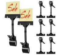 TOMETURE 10pcs Rotatable Plastic Sign Display Clips Adjustable for Price Tag and Advertising with Free Loading and Unloading Function for Supermarkets and Exhibitions