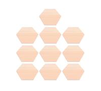 TOMETURE 10pcs Special-Shaped Wooden Boards Wood Block Hexagon Profiled Solid Wood Block Beige Easy to Draw Easy to Write for Art Projects and Making Beautiful
