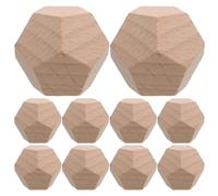 TOMETURE 10pcs Unfinished Wood Dices: 12-Sided Blank Unpainted Wood Craft Cubes, Create Your Own Dices for DIY Projects Math Teaching And Game 25cm/1 Inch