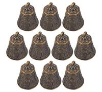 TOMETURE 10pcs Vintage Brass Buddhist Texts Bell Pendant Retro Wind Chime Craft Bells for DIY Keychains Bag Decorations with Crispy Sound and Antique Style