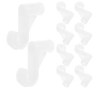 TOMETURE 10pcs Wardrobe Rod Support Hooks with Universal Compatibility and Space-Saving Design, Plastic and Aluminium Alloy Closet Rod Holders for Bedroom and Closet Upgrades, 16mm Diameter
