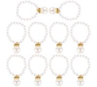 TOMETURE 10pcs White Plastic Mini Yellow Duck Pearl Beads Necklace Charms for Dolls Lightweight and Easy to Wear Decorative Accessories for Creative Projects