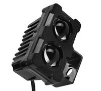 TOMETURE 12-85v Black LED Motorbike Headlight with Dual Beads, Aluminium Alloy Material, Easy Installation, Designed to Riding Safety for Motorcycles and Off-road Vehicles