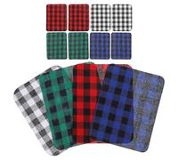 TOMETURE 12 Pcs Plaid Cloth Patch Iron on Patch for Clothing Shoes Accessories Fabric Heat Activated Glue Mending Holes Decoration 12.4x9.4cm
