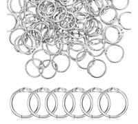 TOMETURE 120pcs Binder Rings Loose Leaf Binder Rings Silver Smooth Surface Rust Resistant for Craft Projects Note Books Flashcards