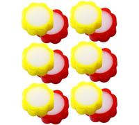 TOMETURE 12Pcs Finger Wet Sponge Moisteners for Cash Counting, Flower-Shaped Finance Accessories, Red and Yellow Accountant Finger Moistener Pads for Office Use
