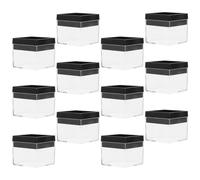 TOMETURE 12pcs Mineral Sample Case for Small Tools and Craft Beads, Plastic Square Display Box Convenient Storage and Sturdy Structure, for Curiosity Cabinet Or Specimen Display