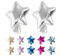 TOMETURE 12pcs Star Hair Clips, Shiny Pu Leather Star Shaped Mini Hair Clips, Lightweight and Gentle on Delicate Scalps, for Everyday Wear and Family Gatherings