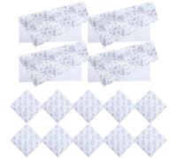 TOMETURE 20 Sheets Blue Waterproof Flower Bouquet Wrapping Paper, 57x57cm Craft Present Package Paper for Festival Decor and Invitations