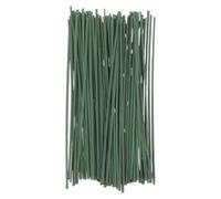 TOMETURE 200pcs Green Floral Wire Stems for Handmade Flower Craft Projects and Wedding Bouquet, Iron Wire with Rubber Coating, Secure Support and Smooth Surface, for DIY Floral Stem Sticks