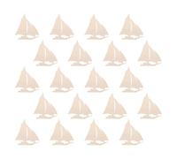 TOMETURE 20pcs Unfinished Sailboat Wood Slices DIY Summer Decorations Beige Wooden Craft with Unique Nautical Design Easy to Use Versatile Decoration for Summer Events and Birthdays