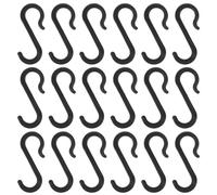 TOMETURE 24pcs Large Black S Hooks for 16mm Pipes Heavy Duty Plastic Coat Hanging Holder and Wardrobe Organizer Hooks Non-Slip Utility for Kitchen Bathroom and Closet Storage