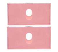 TOMETURE 2pcs Acrylic Desk Name Plate Holder - Reusable V Shaped Sign Stand for Student Office Table Display - Conference Name Tent Holder for Classroom Meeting Room Pink