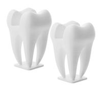 TOMETURE 2pcs Business Card Holder Display Stand - Tooth Shaped Professional/Business Card Organizer for Dentist Reception Dental Clinic Supplies