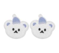 TOMETURE 2pcs Cartoon Stitch Patches Animal Patches Felt Embroidery Appliqué Assorted Color Three-Dimensional Cute Style Self-Adhesive Decoration for Clothing and Items