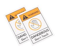 TOMETURE 2pcs Do Not Touch Warning Decal Stickers with Obvious Warning and Pvc Material round Shape for Warehouse and Many Other Scenes