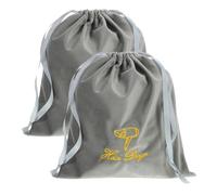TOMETURE 2pcs Drawstring Hair Dryer Bags Travel Storage Pouch Fabric Protective Case for Home Hotel Use Classic Grey Tear-Resistant Organizer for Various Hair Blowers