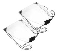 TOMETURE 2pcs Drawstring Toiletry Bags Portable Pvc Storage Bags with High Transparency and Reduced Shoulder Burden for Theme Parks and School Use