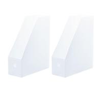 TOMETURE 2pcs Frosted Double-sided Plastic File Organizers 9x24x27cm Desktop Document Storage Racks Office File Holders for Filing and Book Storage