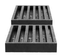 TOMETURE 2pcs Graphite Ingot Mold Metal Melting Casting Molds Black 6-Slots Precision Engineering Easy Demolding Design for Copper Melting Jewelry Smelting