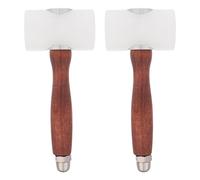 TOMETURE 2pcs Leather Carving Hammer: 7.7" Wood Handle Nylon T-Head Mallet for Leathercraft DIY Carving Stamping and Punching - DIY Leather Tool for Professionals & Beginners