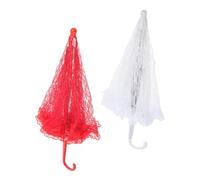 TOMETURE 2pcs Lightweight Portable Lace Umbrella Set with Delicate Lace Embroidery and Iron Frame, Small Bridal Parasol for Wedding Party Photography and Traveling Photography