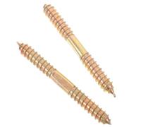 TOMETURE 2pcs M8 Double-Sided Screw Cane Replacement Parts, Silver Steel Walking Stick Connector Accessories for Secure Fixing and User-Friendly Installation, Suitable for Indoor