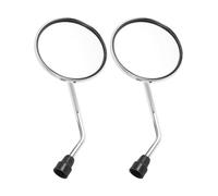 TOMETURE 2pcs Motorcycle Rear View Mirror: Handlebar Mount Round Side Mirror Replacement for Moped Bicycle Electric Scooter Road & Mountain Bike with 10mm Bolt