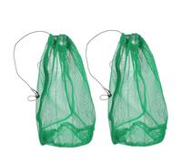 TOMETURE 2pcs Portable Nylon Drawstring Fish Net Bags 40x60cm, Foldable Thickened Fishing Storage Pouch for Fish Catching and Diving Use, Outdoor Fishing Supplies
